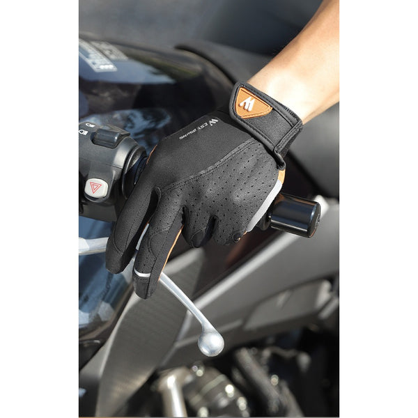 Cycling Gloves with Shock Absorption & Non-Slip Grip - Full Finger Motorcycle Bicycle Gloves, Long Finger Design, Touchscreen Compatible, Winter Warmth, Spring & Autumn, Sleek Glove Design, Durable Glove Material