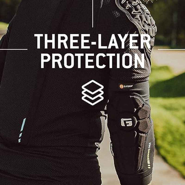 Pro-Rugged 2 MTB Elbow - Breathable Compression Elbow Pads with -Resistant Padding, Ergonomic Fit & Adjustable Strap System for Mountain Biking, Cycling, BMX, Dirt Jumping - All-Season Use, Storm Blue (Adult XS) - Durable