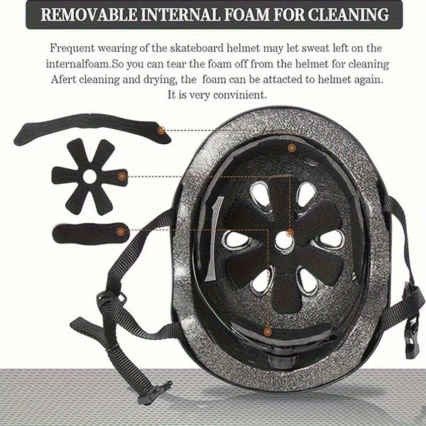 Stylish and Cool Helmet Adjustable Stylish and Cool Helmet, Paintable for Halloween, Christmas, Birthday Gift, Suitable for a Variety of Sports (Black, White)